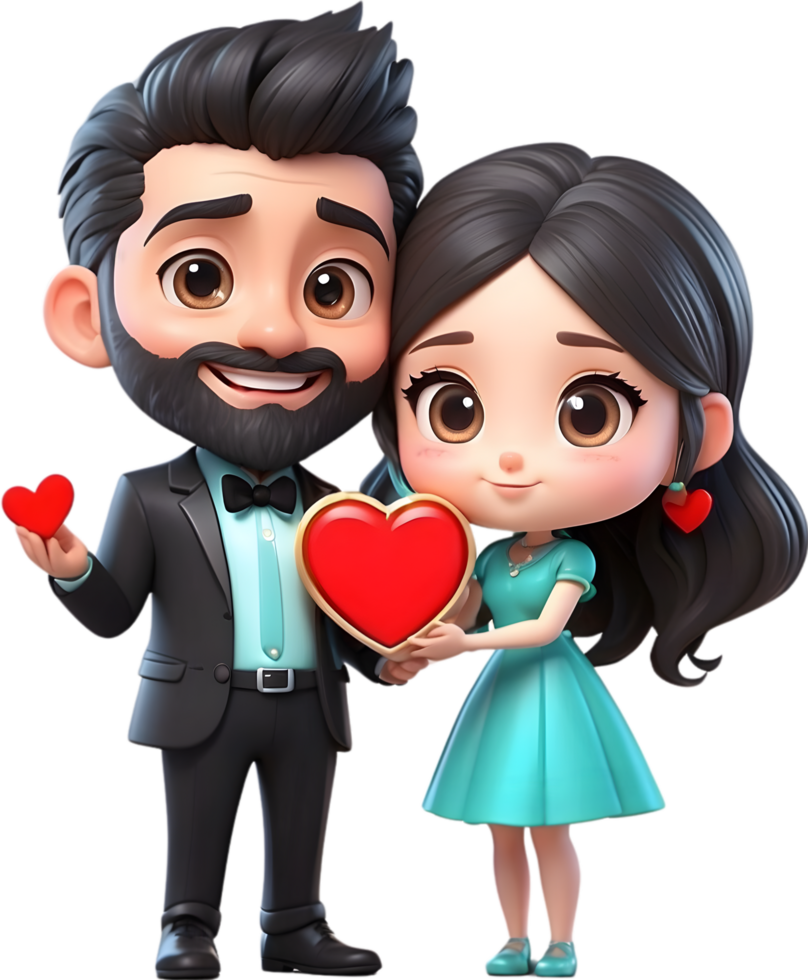 AI generated wedding cartoon clipart png