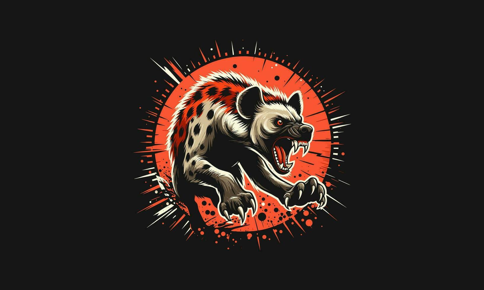 hiena enojado chapoteo vector ilustración obra de arte diseño