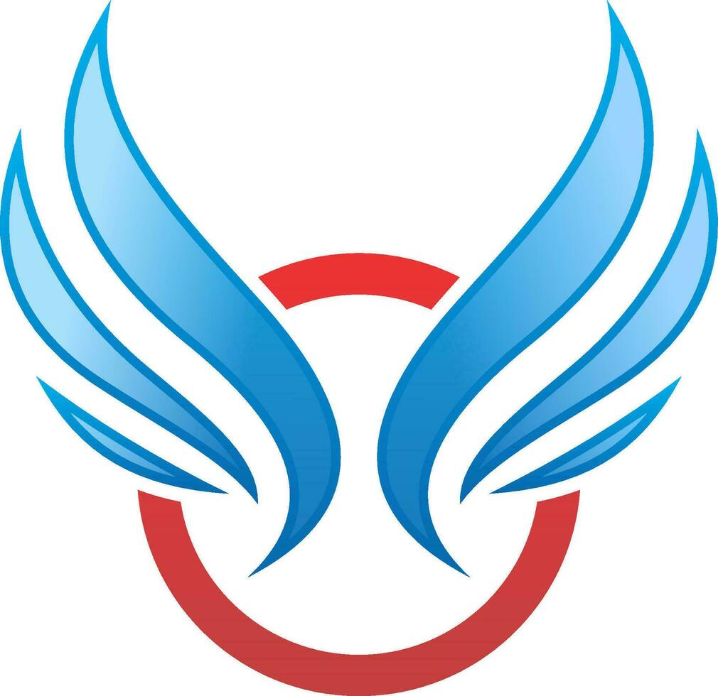 wing and circle simple icon vector