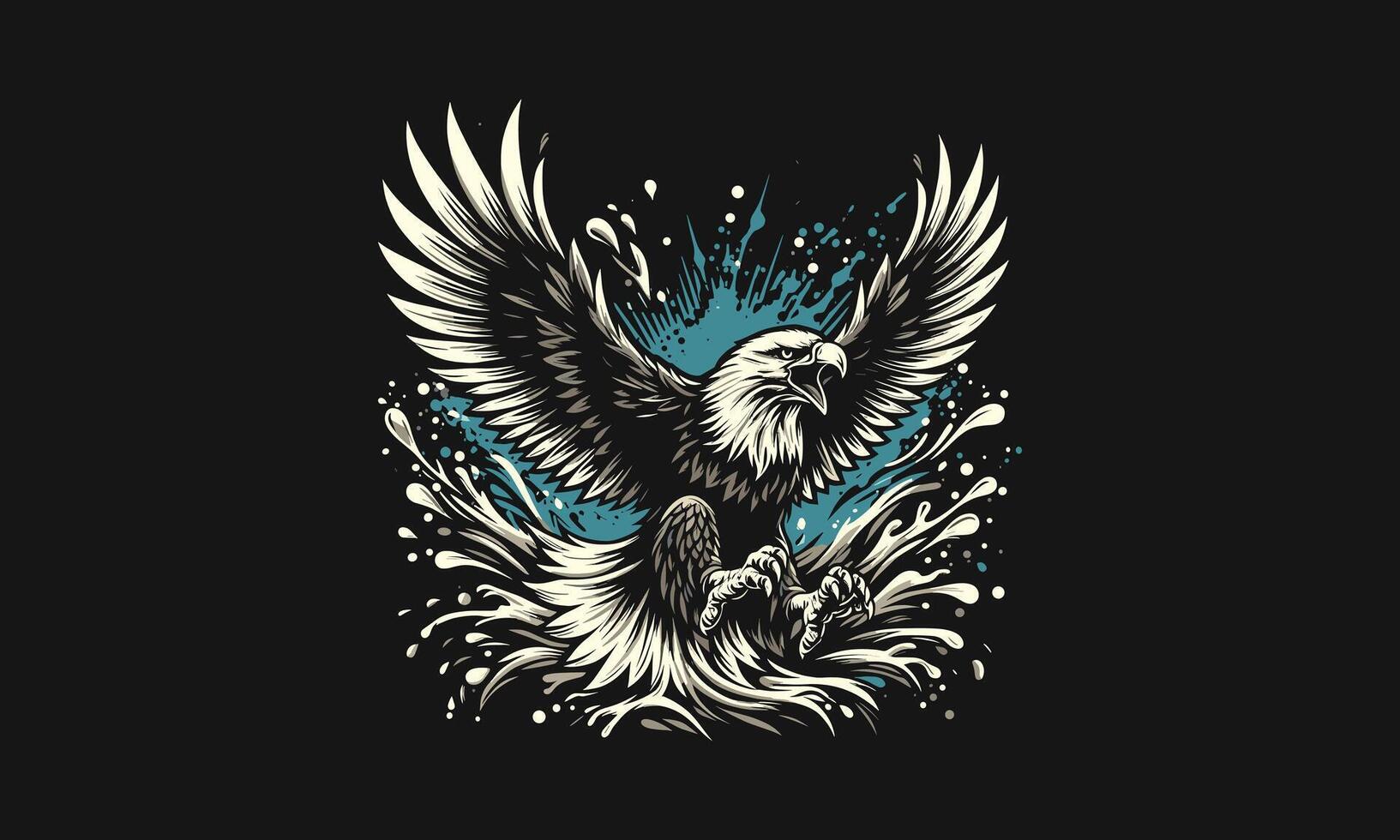 flying eagle angry vector artwork design