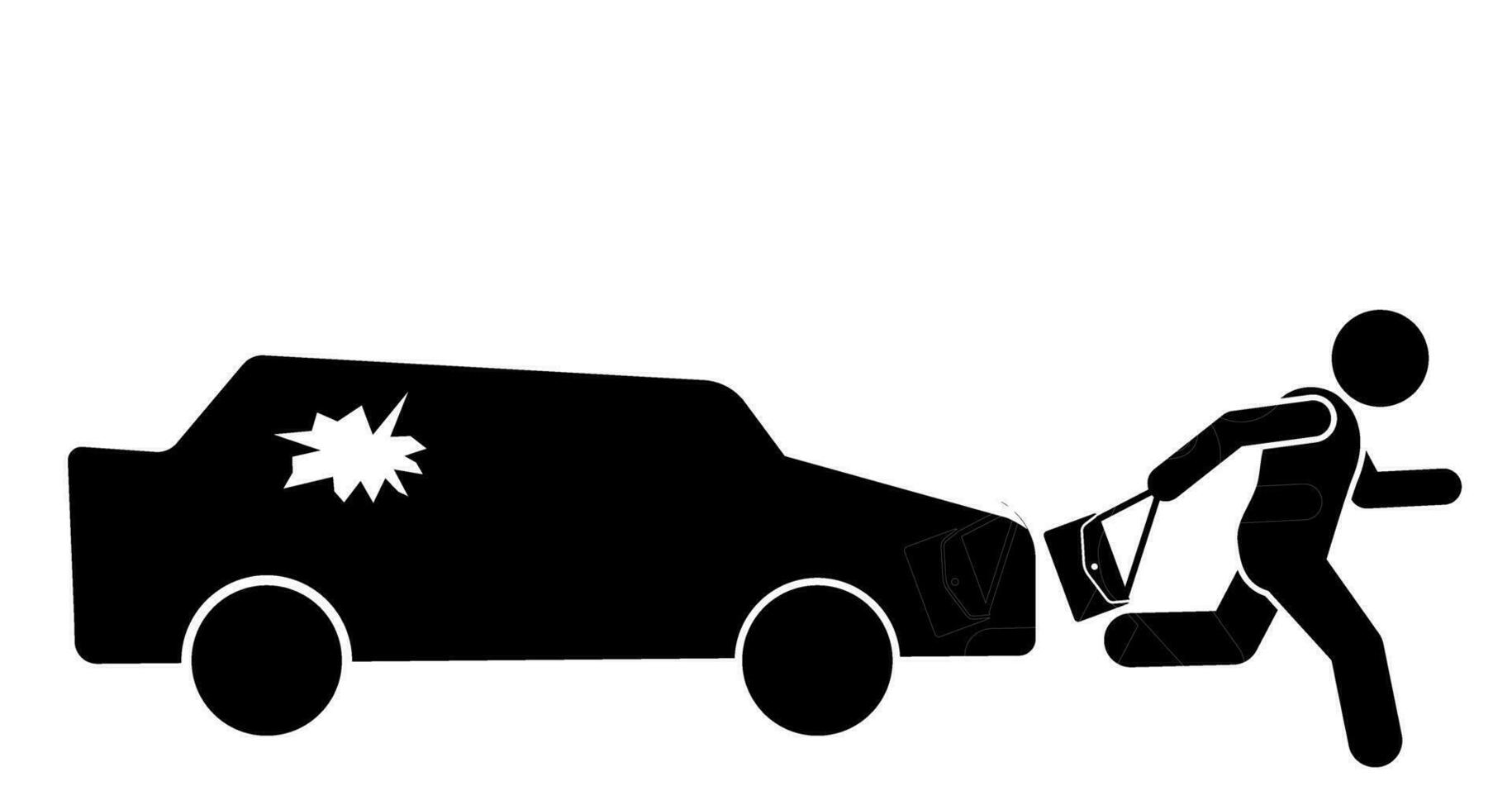 vector ilustración de robo por rotura coche vaso