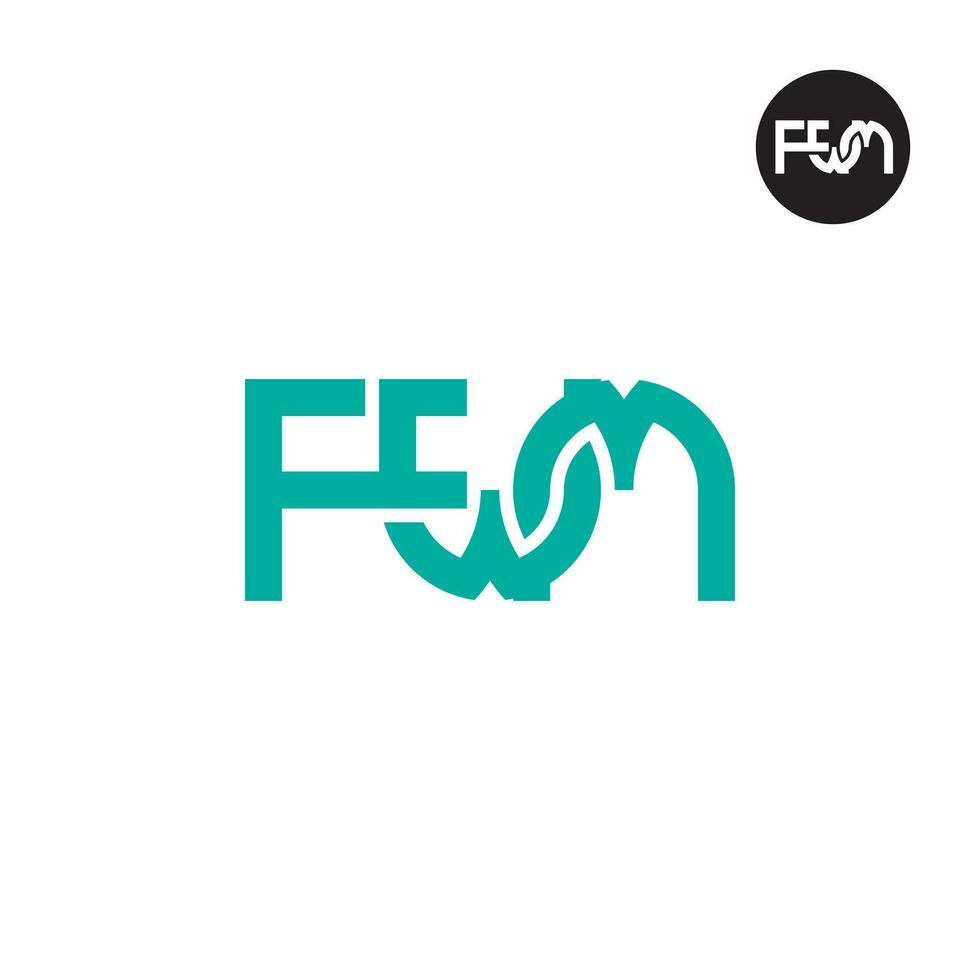 letra fwm monograma logo diseño vector