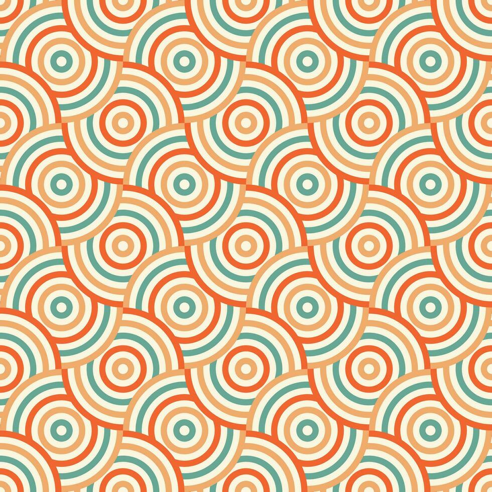 Retro seamless pattern, colorful nostalgic seamless repeating background, vector wallpaper design