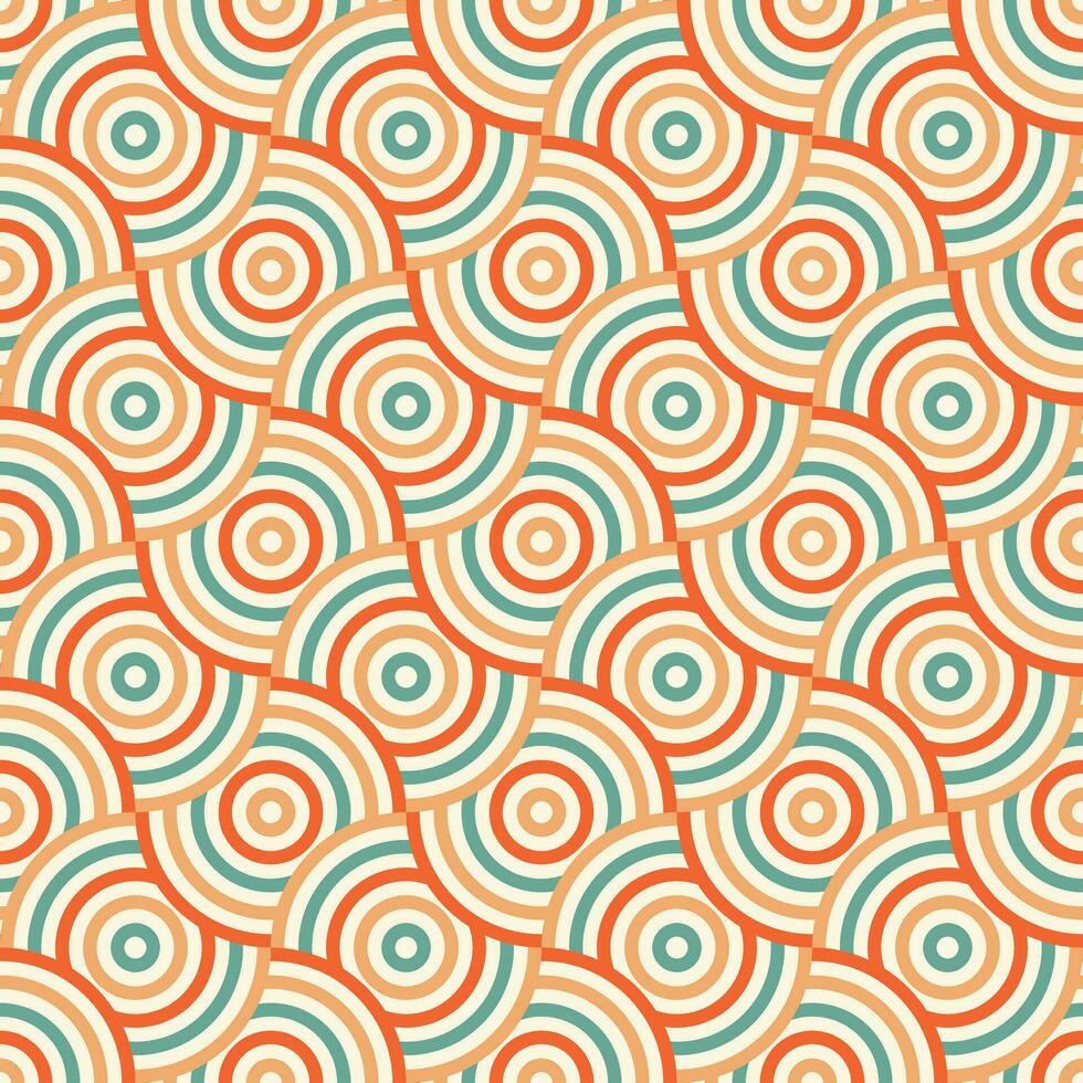 Retro seamless pattern, colorful nostalgic seamless repeating background, vector wallpaper design