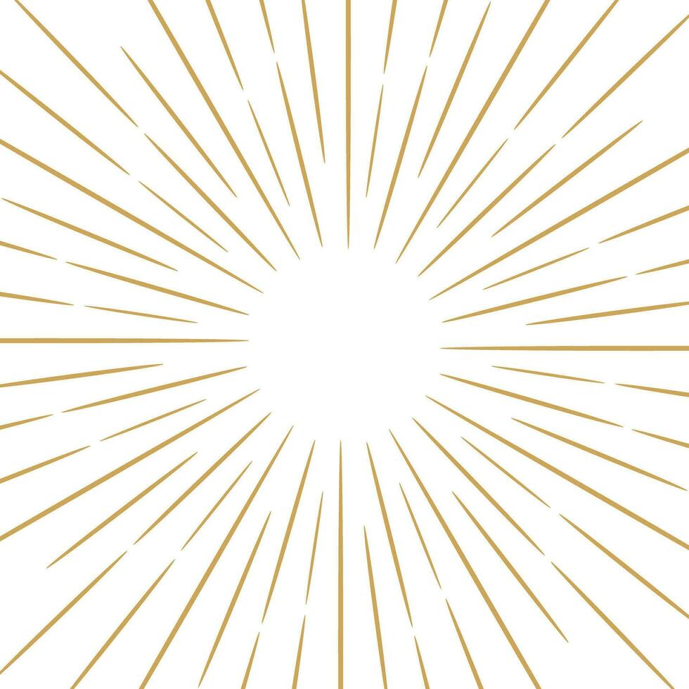 Gold sunburst vector background, sunray design
