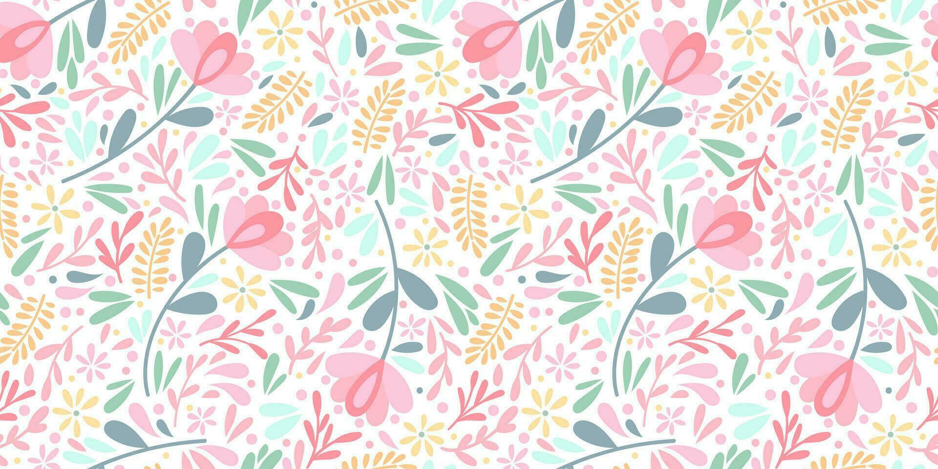 Cute ditsy floral vector pattern background for the spring with ...