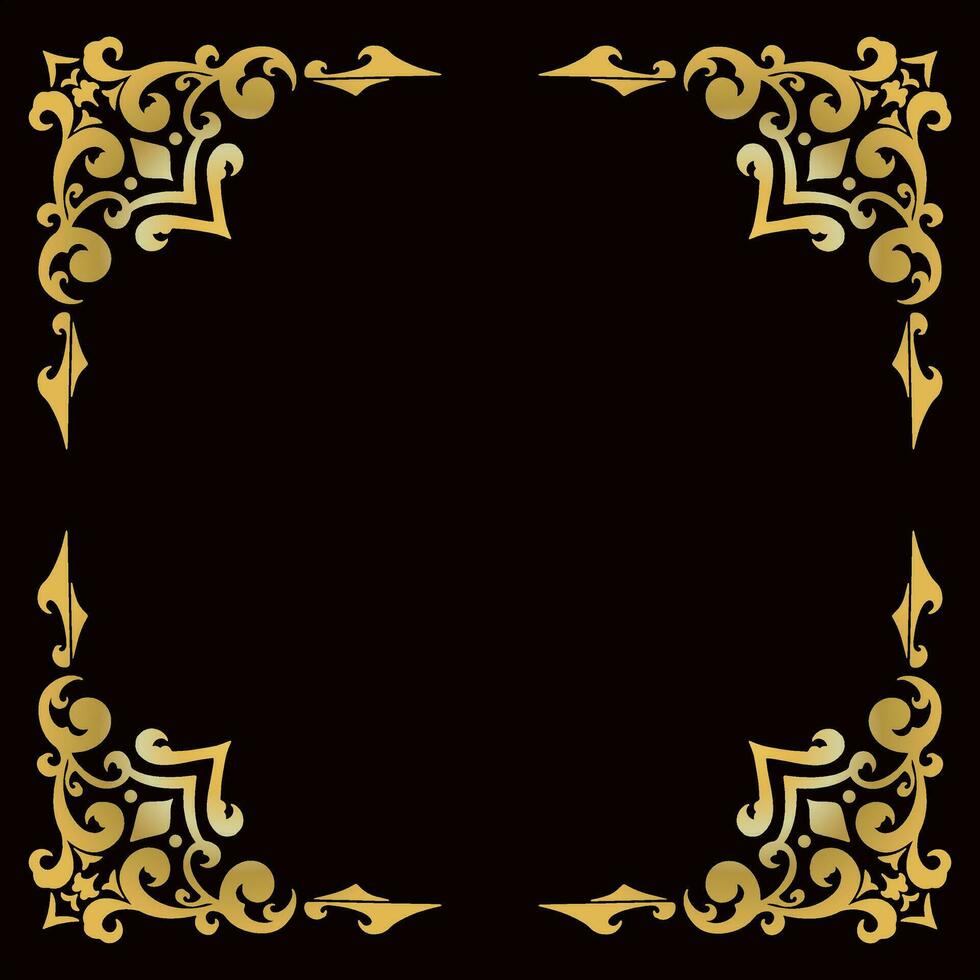 luxury golden vintage victorian frame template vector