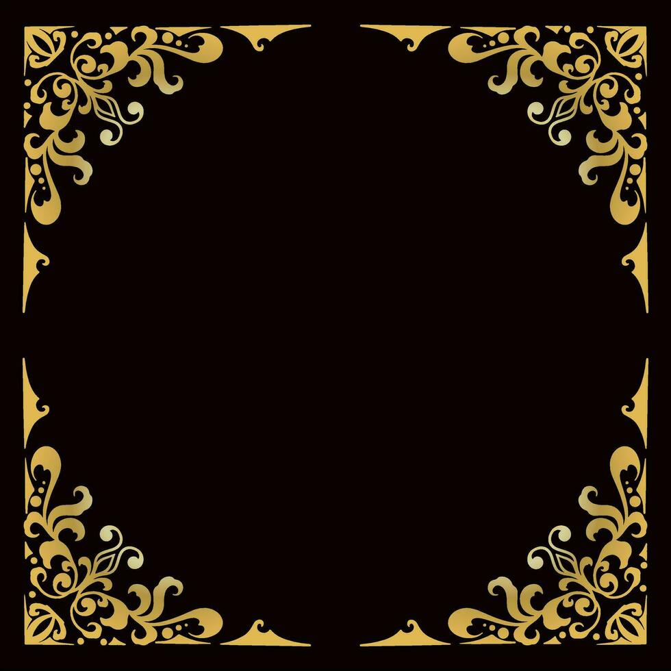 luxury golden vintage victorian frame template vector