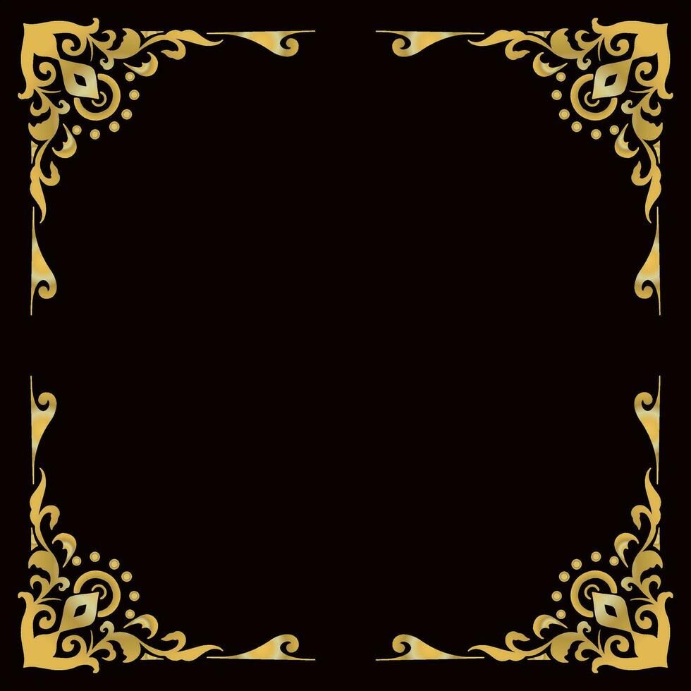 luxury golden vintage victorian frame template vector