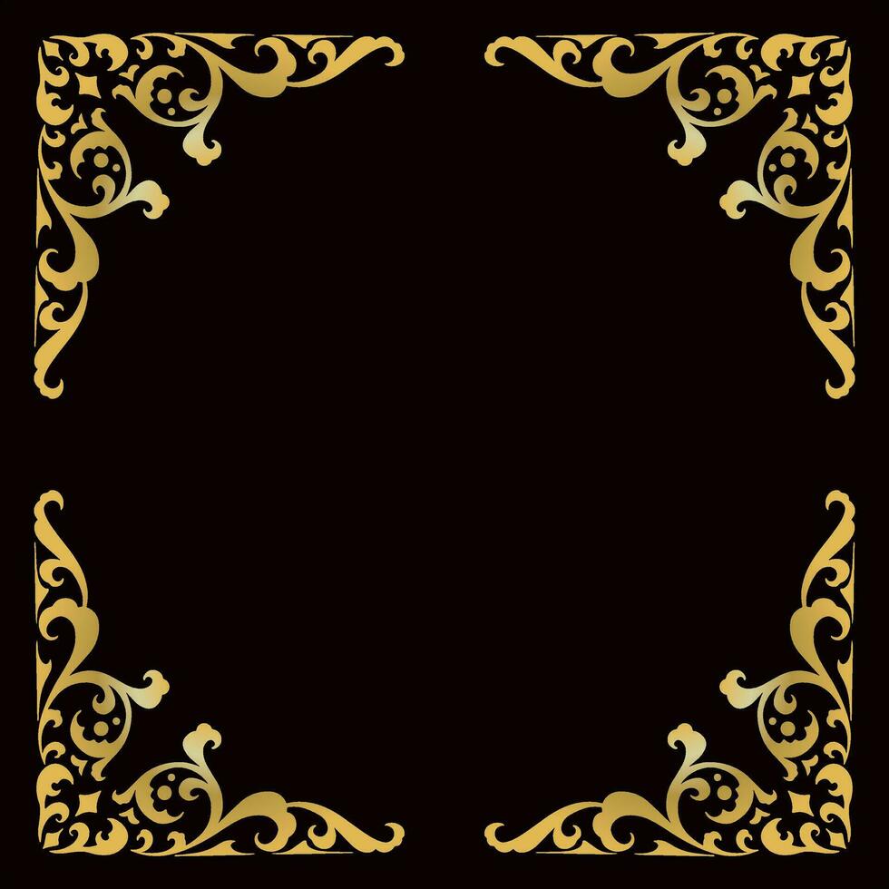 luxury golden vintage victorian frame template vector