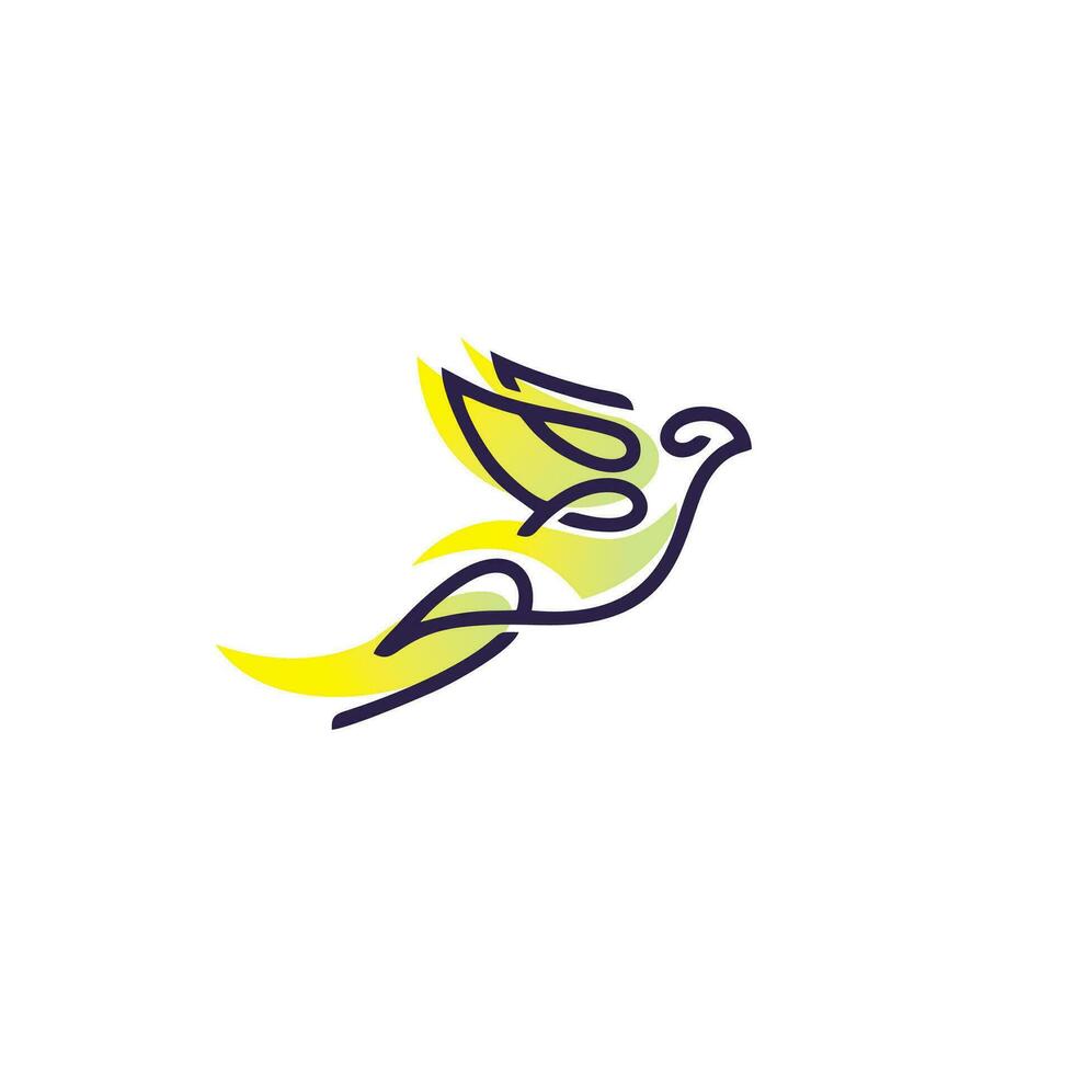 creativo resumen prima pájaro línea icono logo diseño color editable vector ilustración