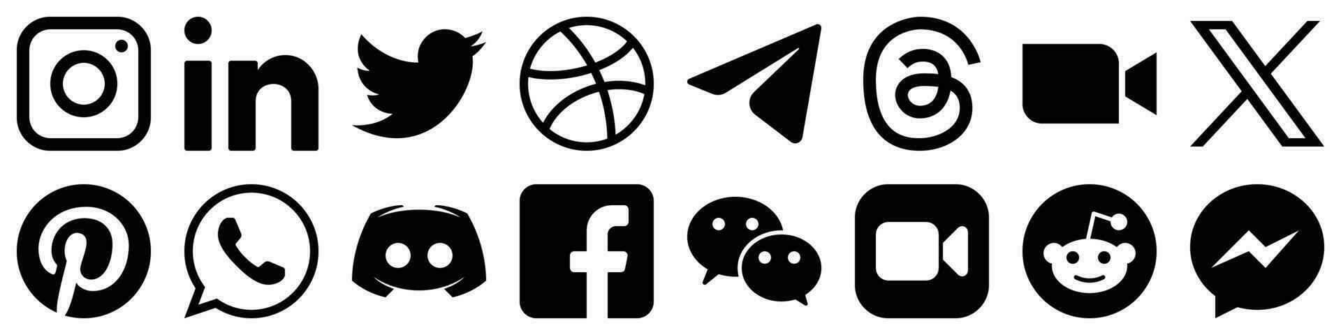 Major social media brand logo icons vector