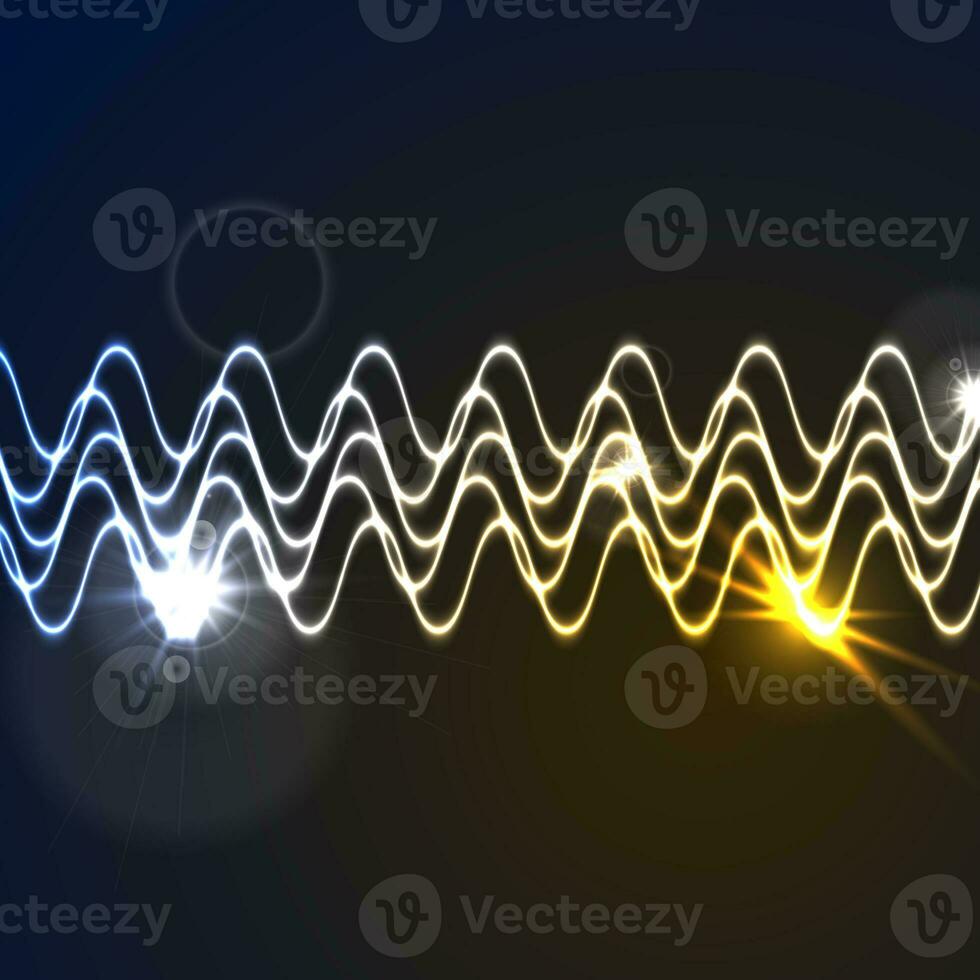 Glowing neon abstract waveform background photo