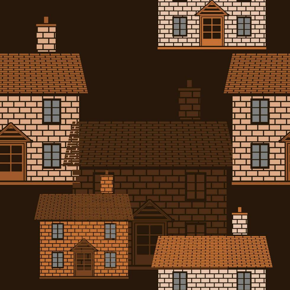 editable sencillo tradicional Inglés casa edificio vector ilustración como sin costura modelo con oscuro antecedentes para Inglaterra cultura tradicion y historia relacionado diseño