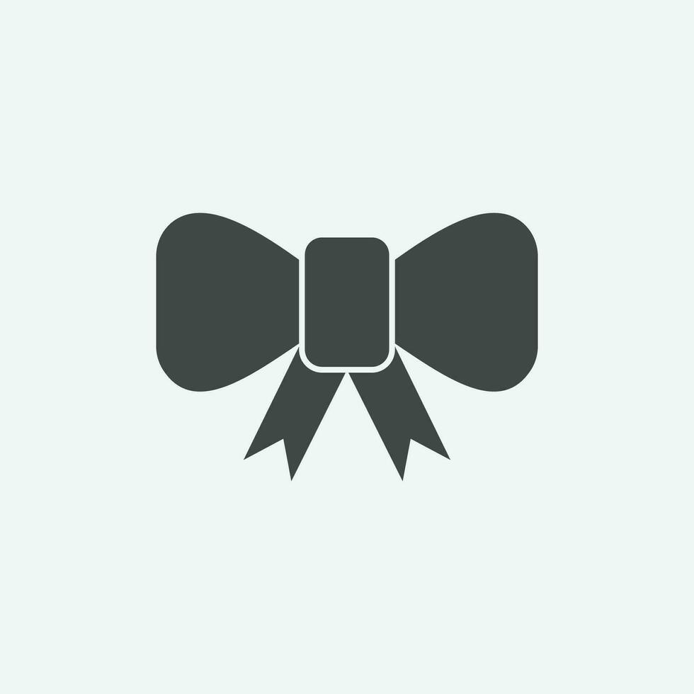 Christmas bow vector icon. New Year icon symbol.