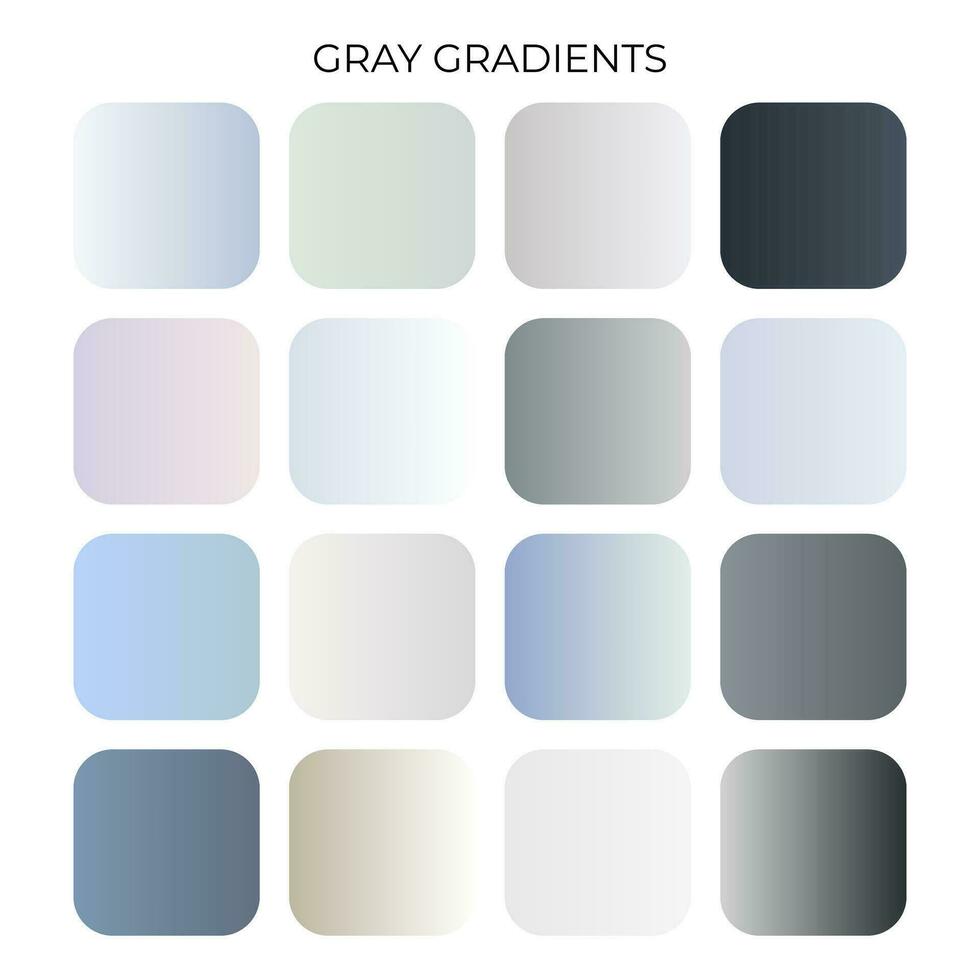 SET OF GRAY GRADIENT COLOR PALETTE vector