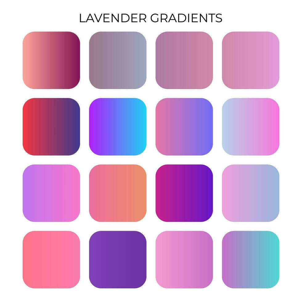 SET OF LAVENDER GRADIENT COLOR PALETTE vector