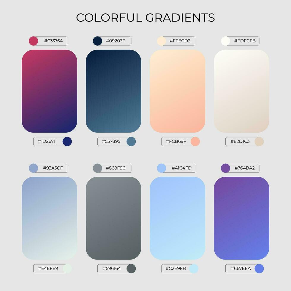 SET OF COLORFUL GRADIENT COLOR PALETTE vector