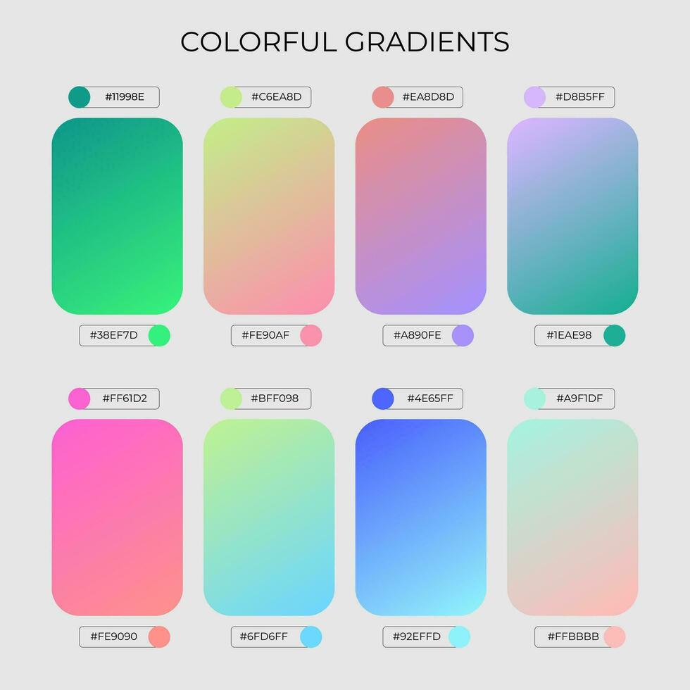 SET OF COLORFUL GRADIENT COLOR PALETTE vector