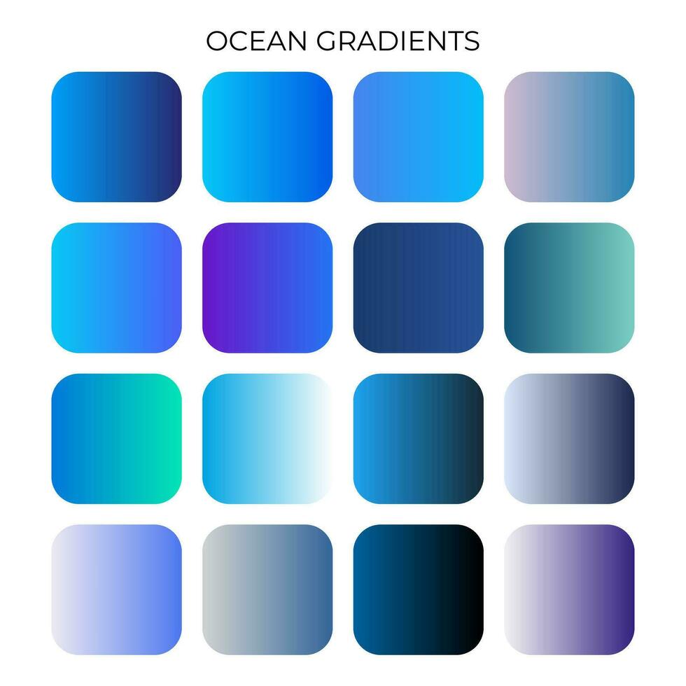 SET OF OCEAN GRADIENT COLOR PALETTE vector
