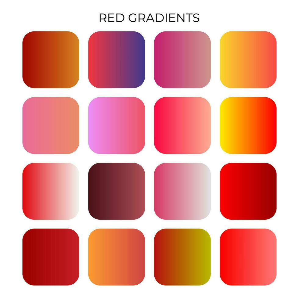 SET OF RED GRADIENT COLOR PALETTE vector