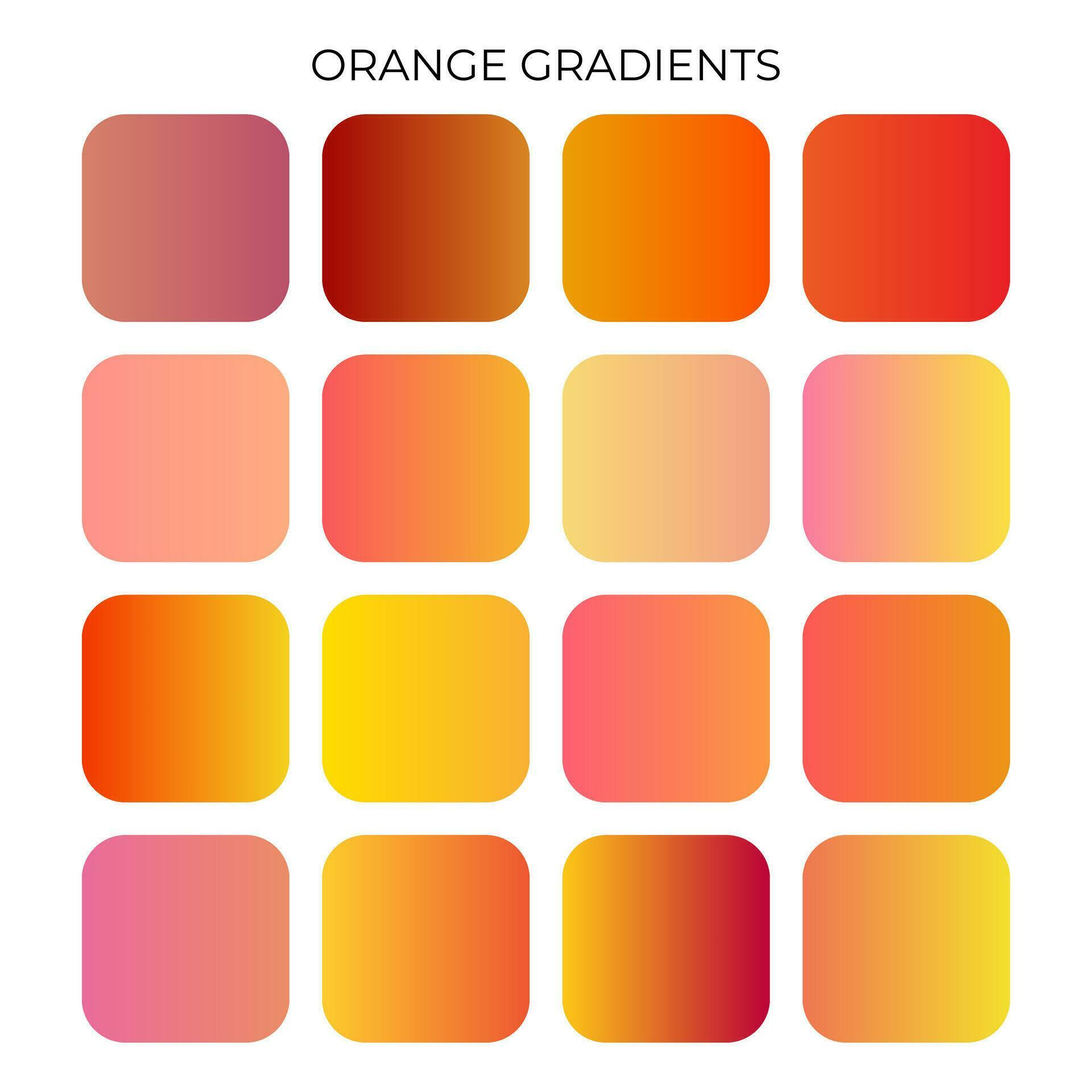 SET OF ORANGE GRADIENT COLOR PALETTE 35564004 Vector Art at Vecteezy