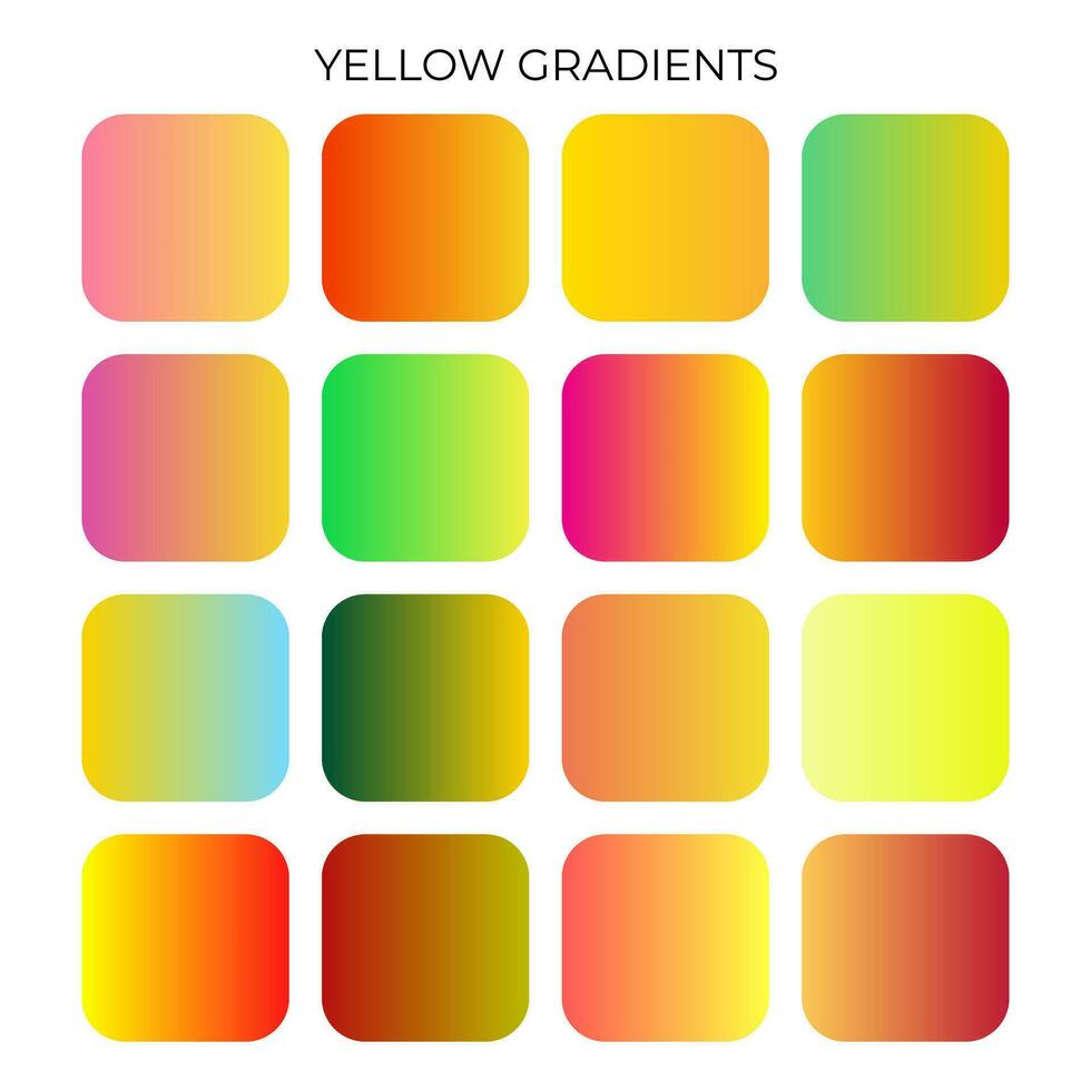 SET OF YELLOW GRADIENT COLOR PALETTE vector