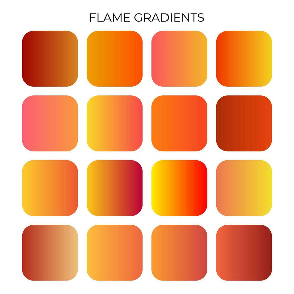 SET OF FLAME GRADIENT COLOR PALETTE vector