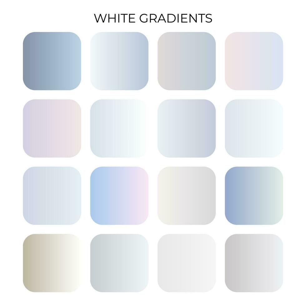 SET OF WHITE GRADIENT COLOR PALETTE vector