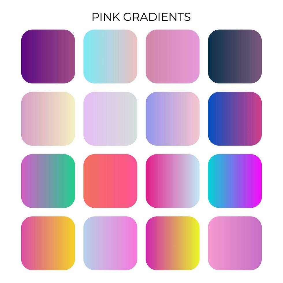 SET OF PINK GRADIENT COLOR PALETTE vector