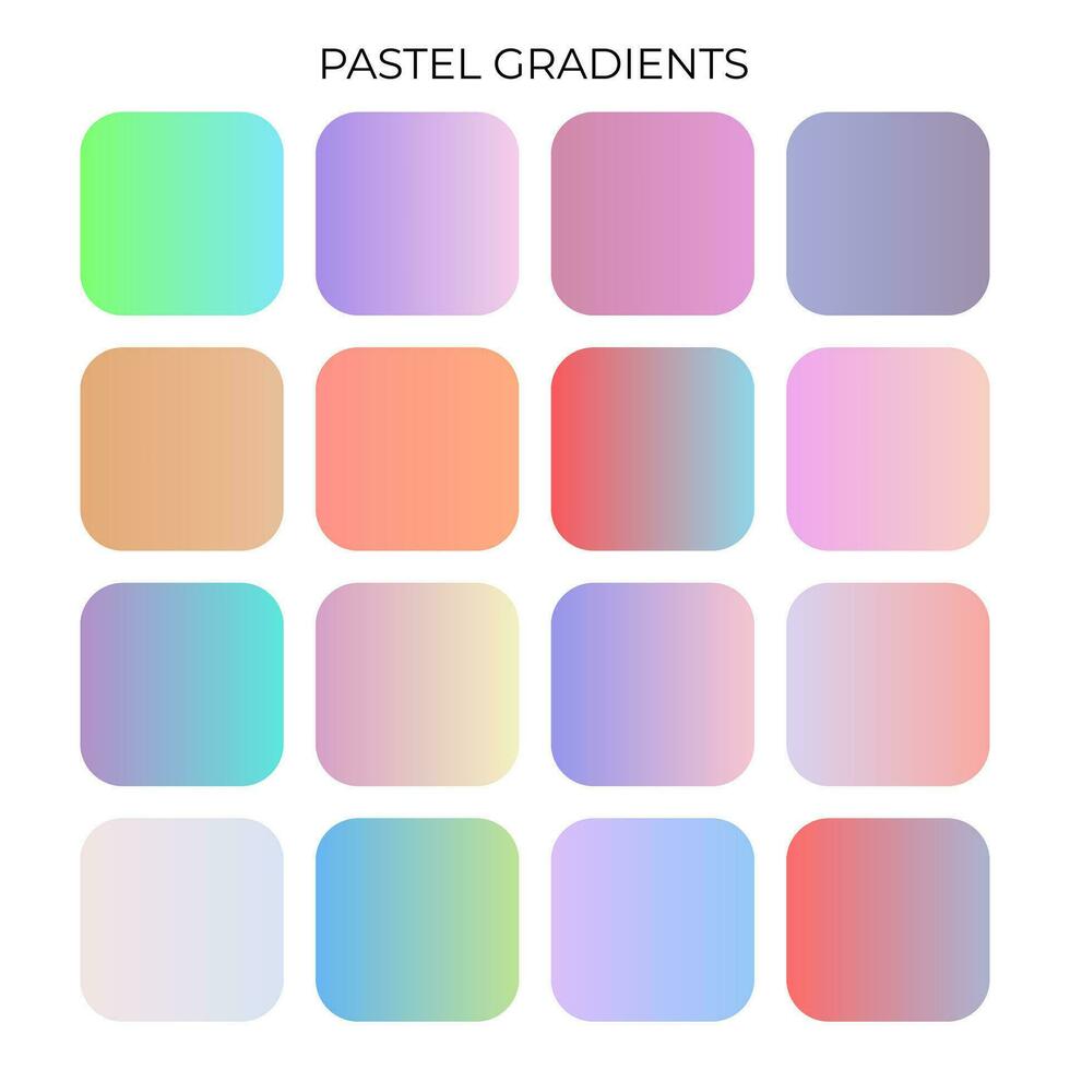 SET OF PASTEL GRADIENT COLOR PALETTE vector