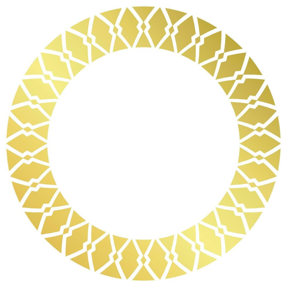 gold frame circle pattern For medals and awards vector