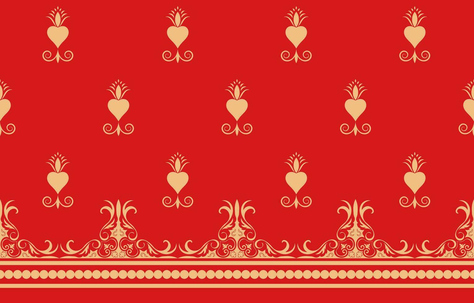 golden pattern red background chinese new year Pattern for red ethnic tribal dress. vector