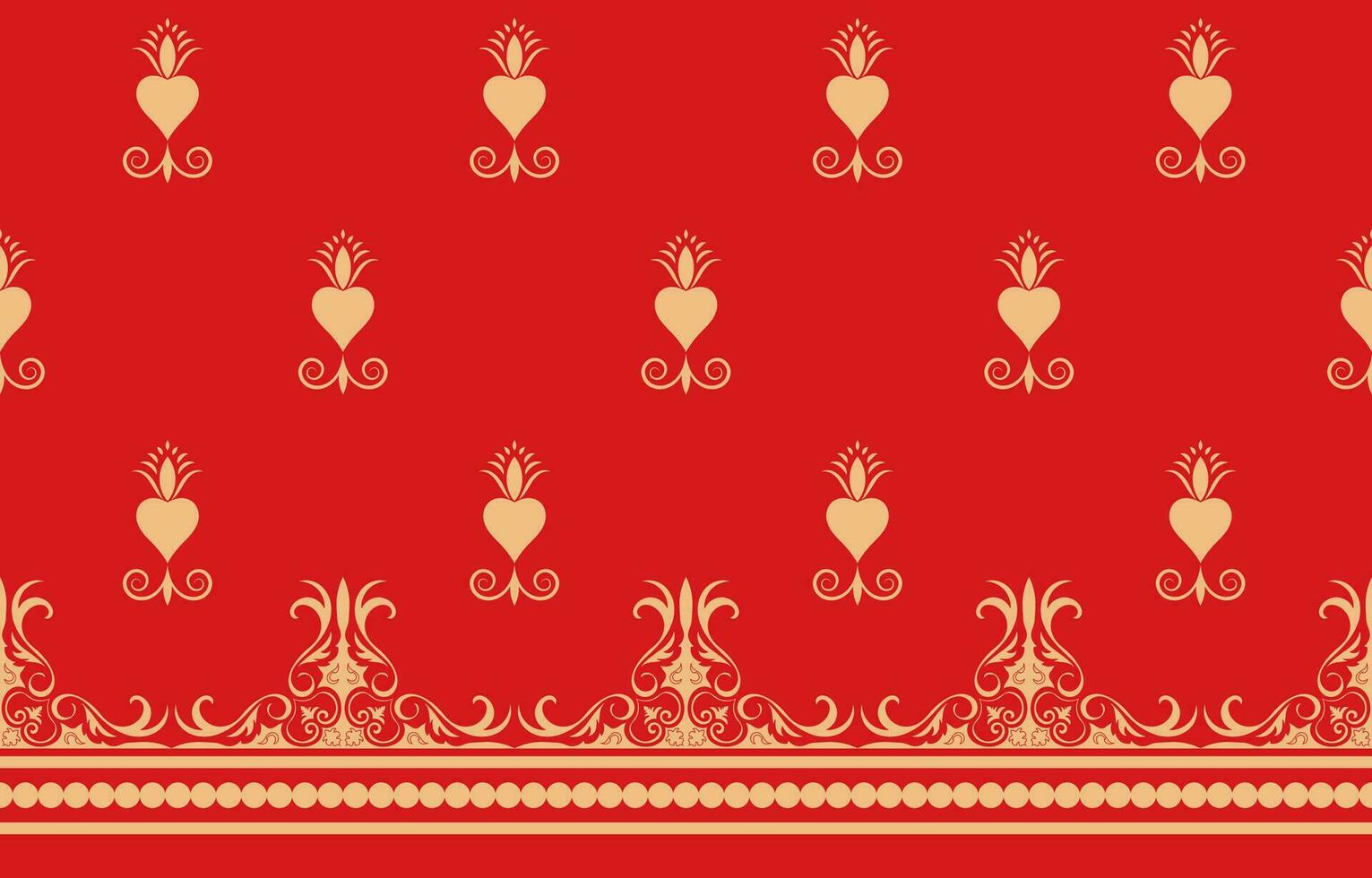 golden pattern red background chinese new year Pattern for red ethnic tribal dress. vector