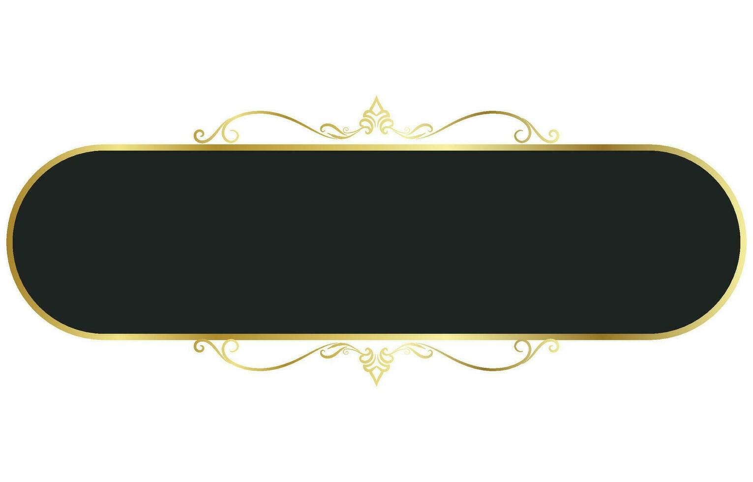 dorado marco y dorado rincones en negro fondo, Clásico estilo para web página decoración texto caja. vector