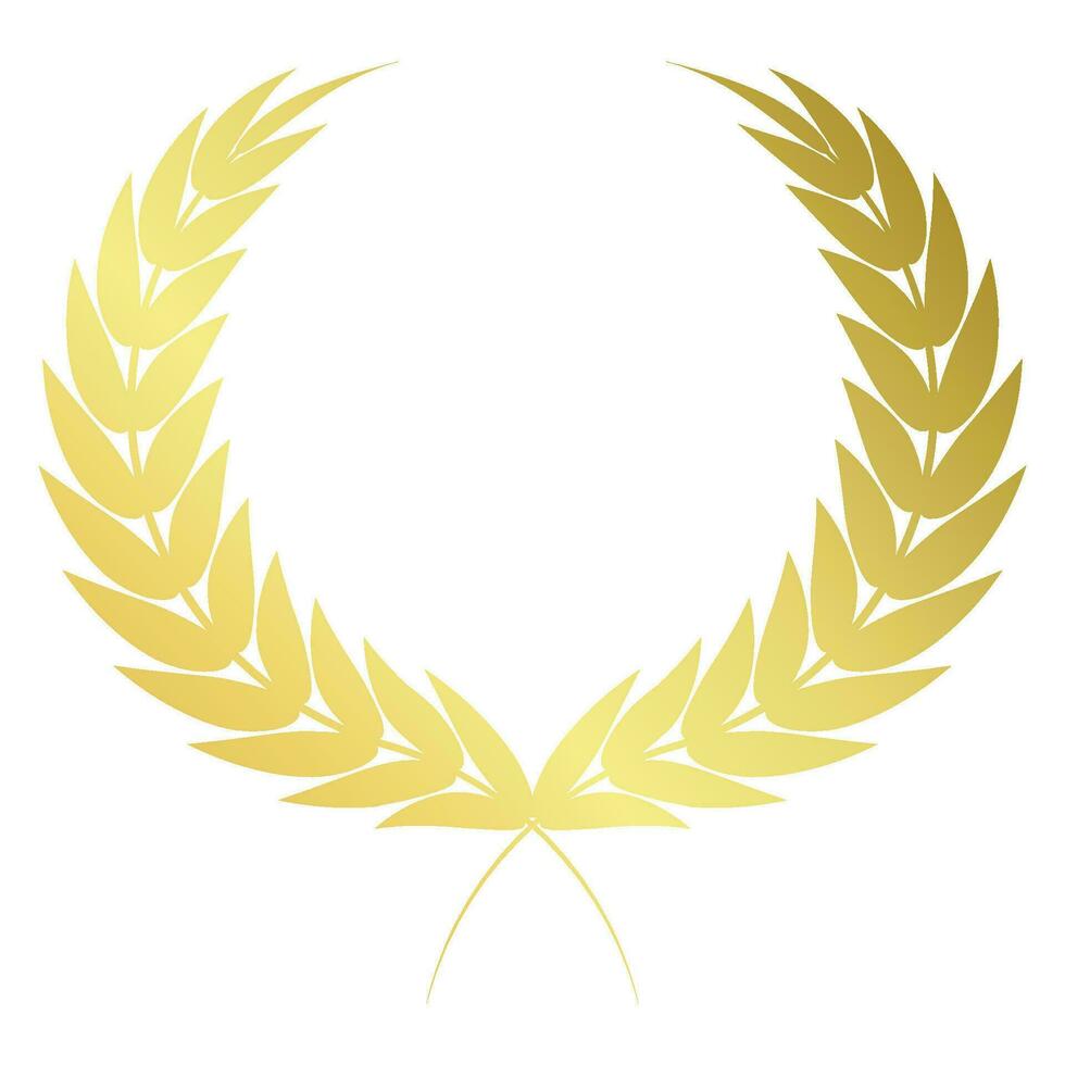 circular golden leaf branches award frame logo design luxury gold wreath vector