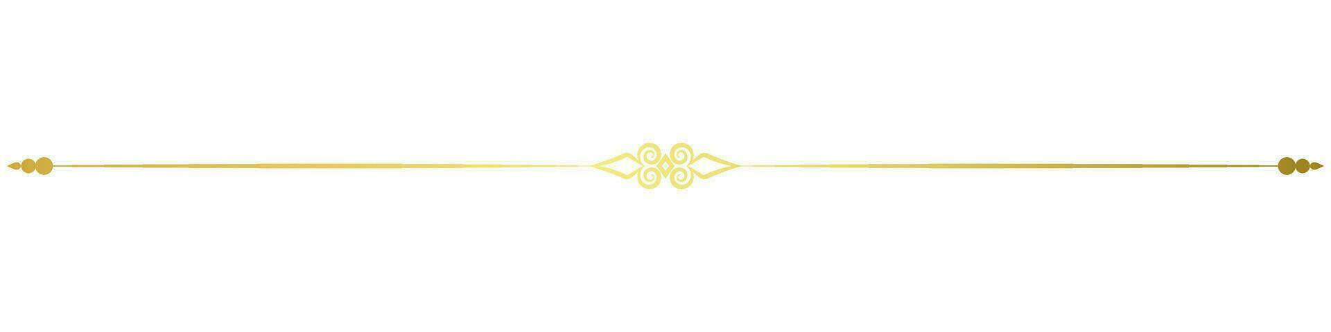 Thin vintage horizontal lines for Baroque decoration. Golden lines. vector