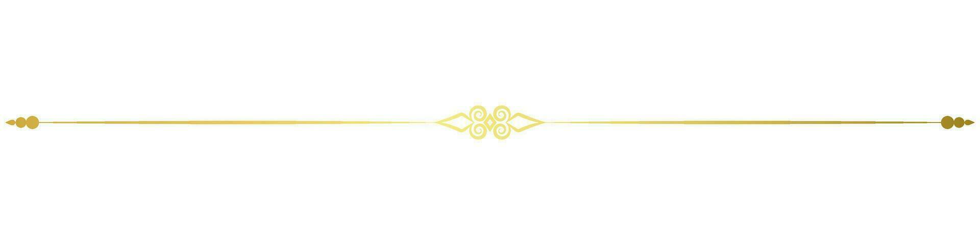 Thin vintage horizontal lines for Baroque decoration. Golden lines. vector