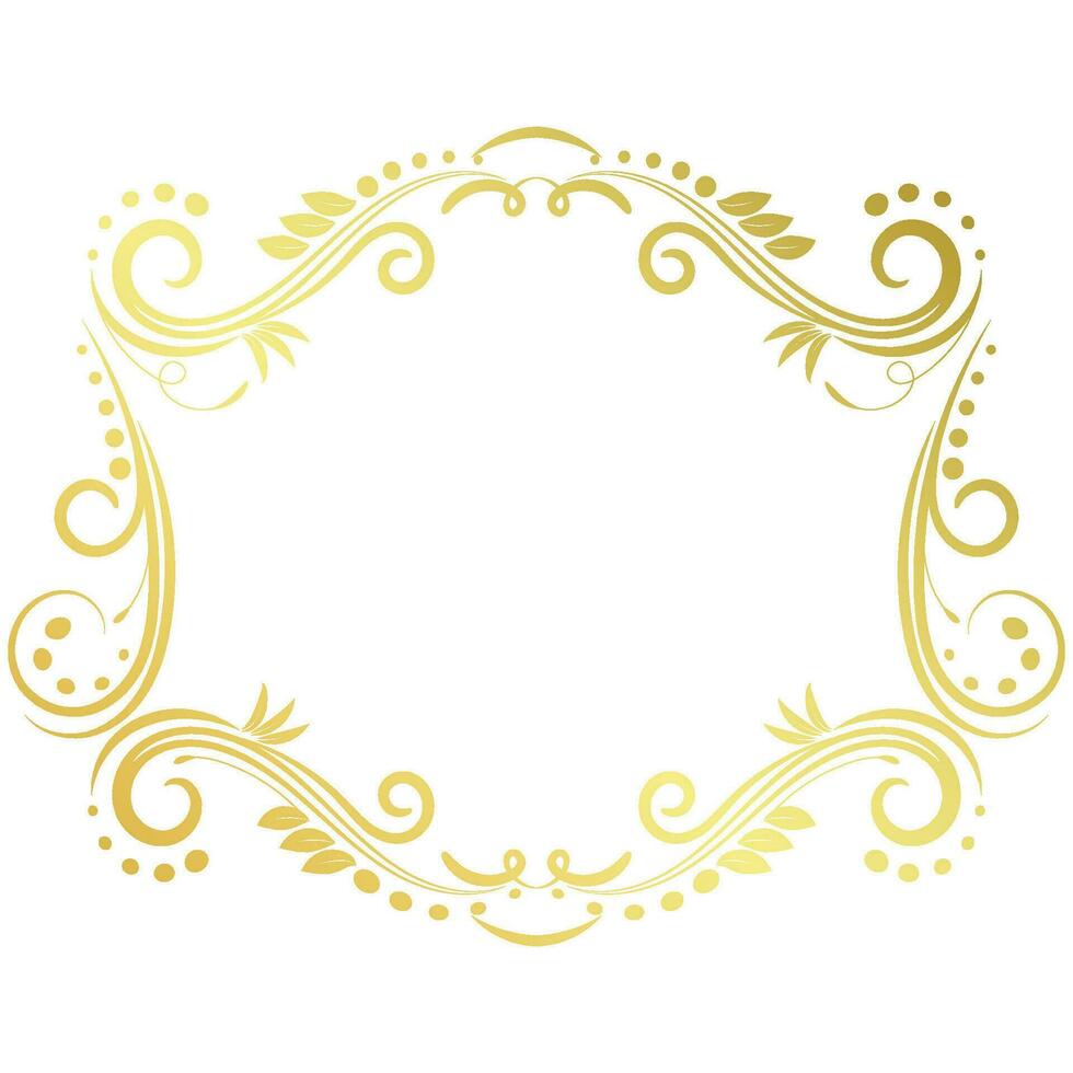 Golden vintage frame for making cards. vector