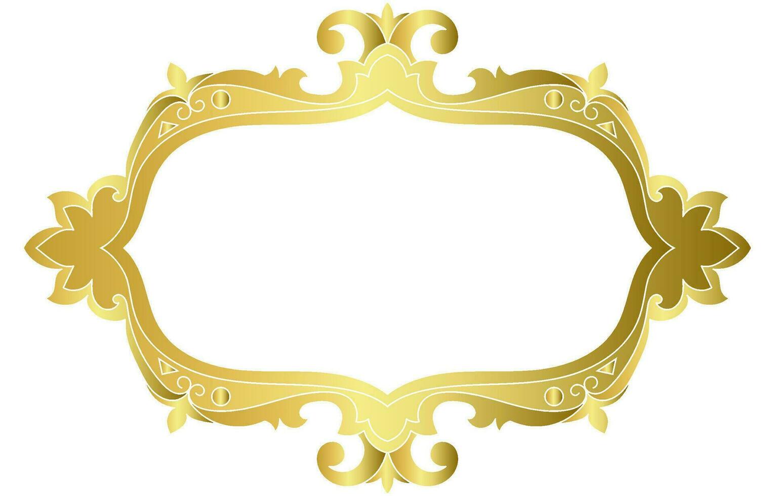 Golden vintage frame line as royal decoration. vector