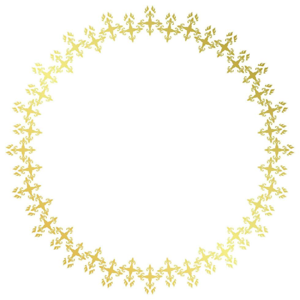 gold frame circle pattern For medals and awards vector