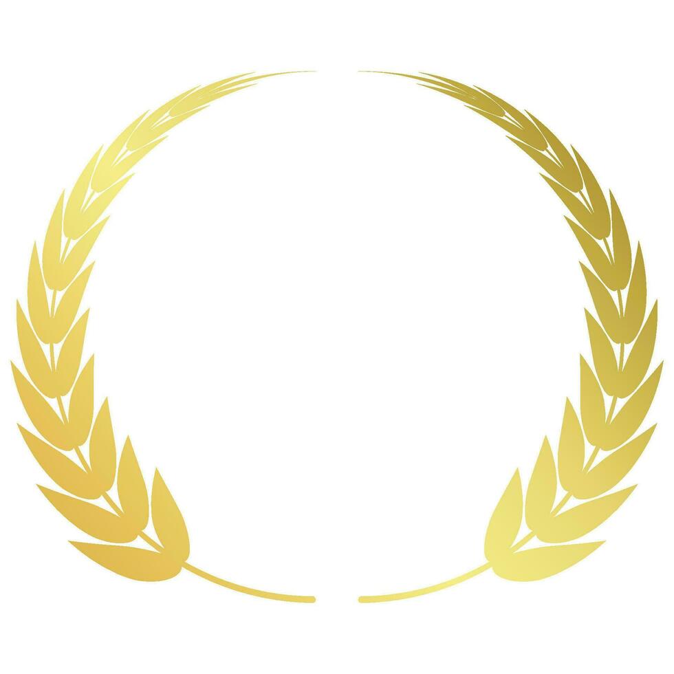 circular golden leaf branches award frame logo design luxury gold wreath vector