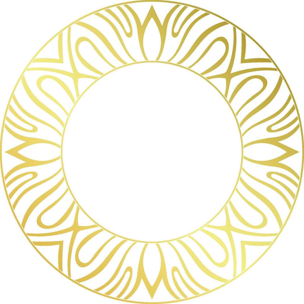 gold frame circle pattern For medals and awards vector