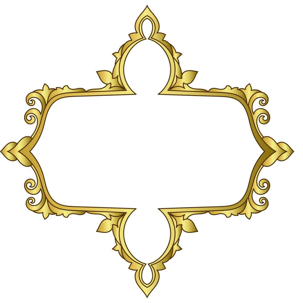 Golden vintage frame line as royal decoration. vector