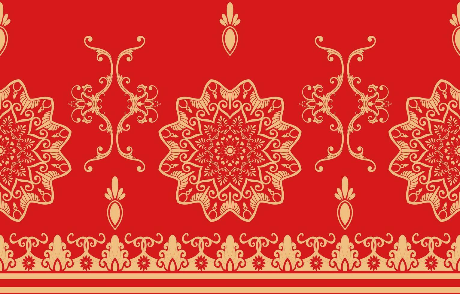 golden pattern red background chinese new year Pattern for red ethnic tribal dress. vector