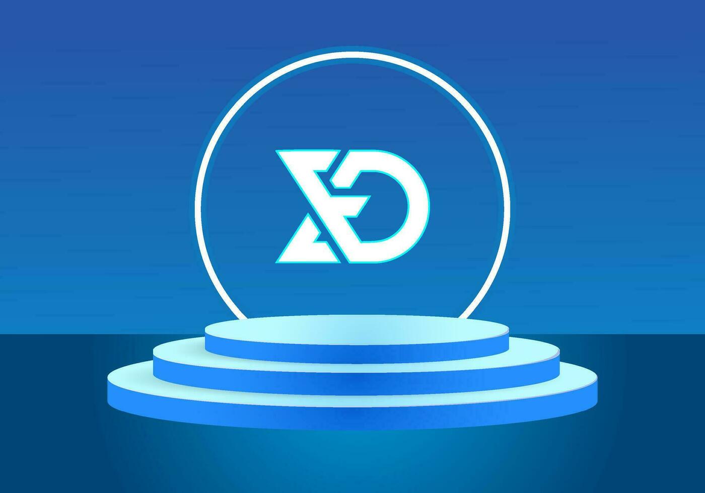 Letter ED blue logo sign. Vector logo design for business.