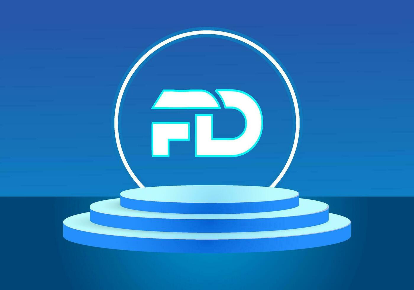 Letter FD blue logo sign. Vector logo design for business.