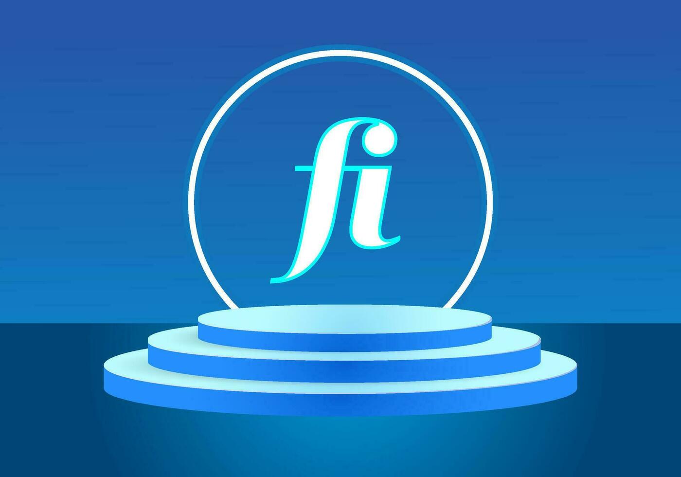 Letter FI blue logo sign. Vector logo design for business.