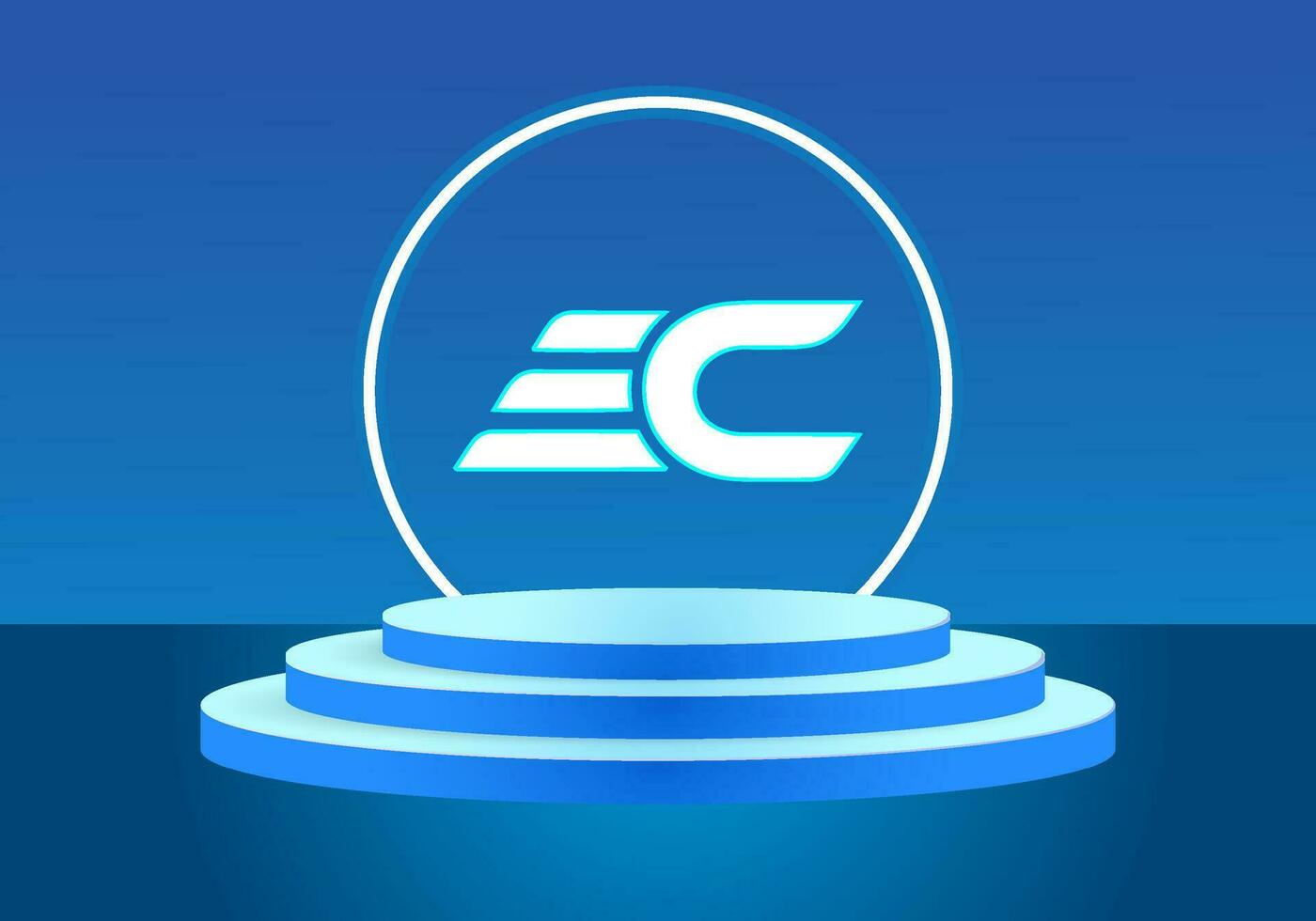 Letter EC blue logo sign. Vector logo design for business.