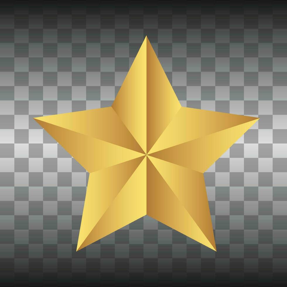 Christmas Golden 3D Star vector design